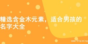 精选含金木元素，适合男孩的名字大全