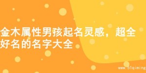 金木属性男孩起名灵感，超全好名的名字大全