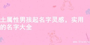 土属性男孩起名字灵感，实用的名字大全