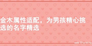 金木属性适配，为男孩精心挑选的名字精选