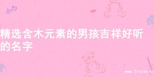 精选含木元素的男孩吉祥好听的名字