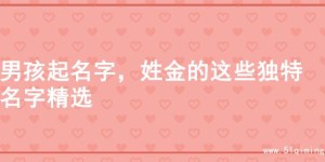 男孩起名字，姓金的这些独特名字精选