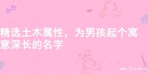 精选土木属性，为男孩起个寓意深长的名字