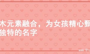 金木元素融合，为女孩精心甄选独特的名字