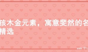 男孩木金元素，寓意斐然的名字精选
