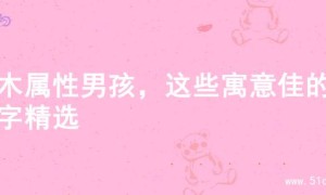 火木属性男孩，这些寓意佳的名字精选