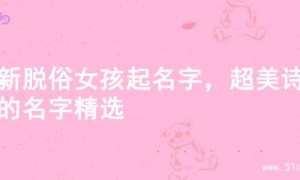 清新脱俗女孩起名字，超美诗意的名字精选