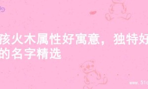 男孩火木属性好寓意，独特好听的名字精选