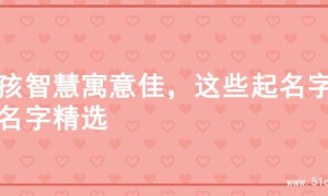 女孩智慧寓意佳，这些起名字的名字精选