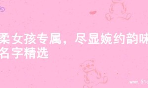 温柔女孩专属，尽显婉约韵味的名字精选