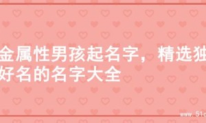 火金属性男孩起名字，精选独特好名的名字大全