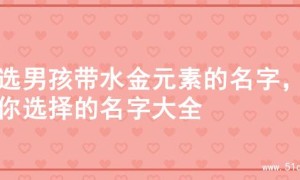 精选男孩带水金元素的名字，供你选择的名字大全