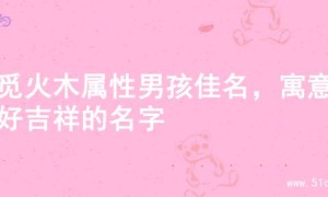 寻觅火木属性男孩佳名，寓意美好吉祥的名字