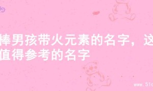 超棒男孩带火元素的名字，这些值得参考的名字