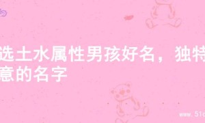 精选土水属性男孩好名，独特寓意的名字
