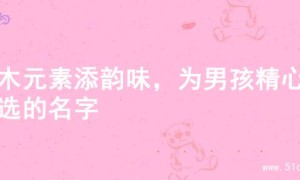土木元素添韵味，为男孩精心挑选的名字