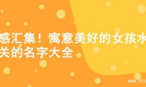 灵感汇集！寓意美好的女孩水相关的名字大全