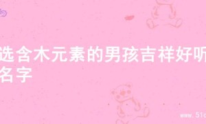 精选含木元素的男孩吉祥好听的名字