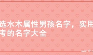 精选水木属性男孩名字，实用参考的名字大全