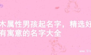 火木属性男孩起名字，精选好听有寓意的名字大全