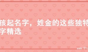 男孩起名字，姓金的这些独特名字精选