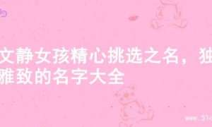 为文静女孩精心挑选之名，独特雅致的名字大全